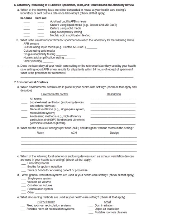 Appendix B. (Continued) Tuberculosis (TB) risk assessment worksheet